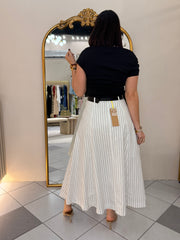 FALDA MIDI BLANCA Y NEGRA