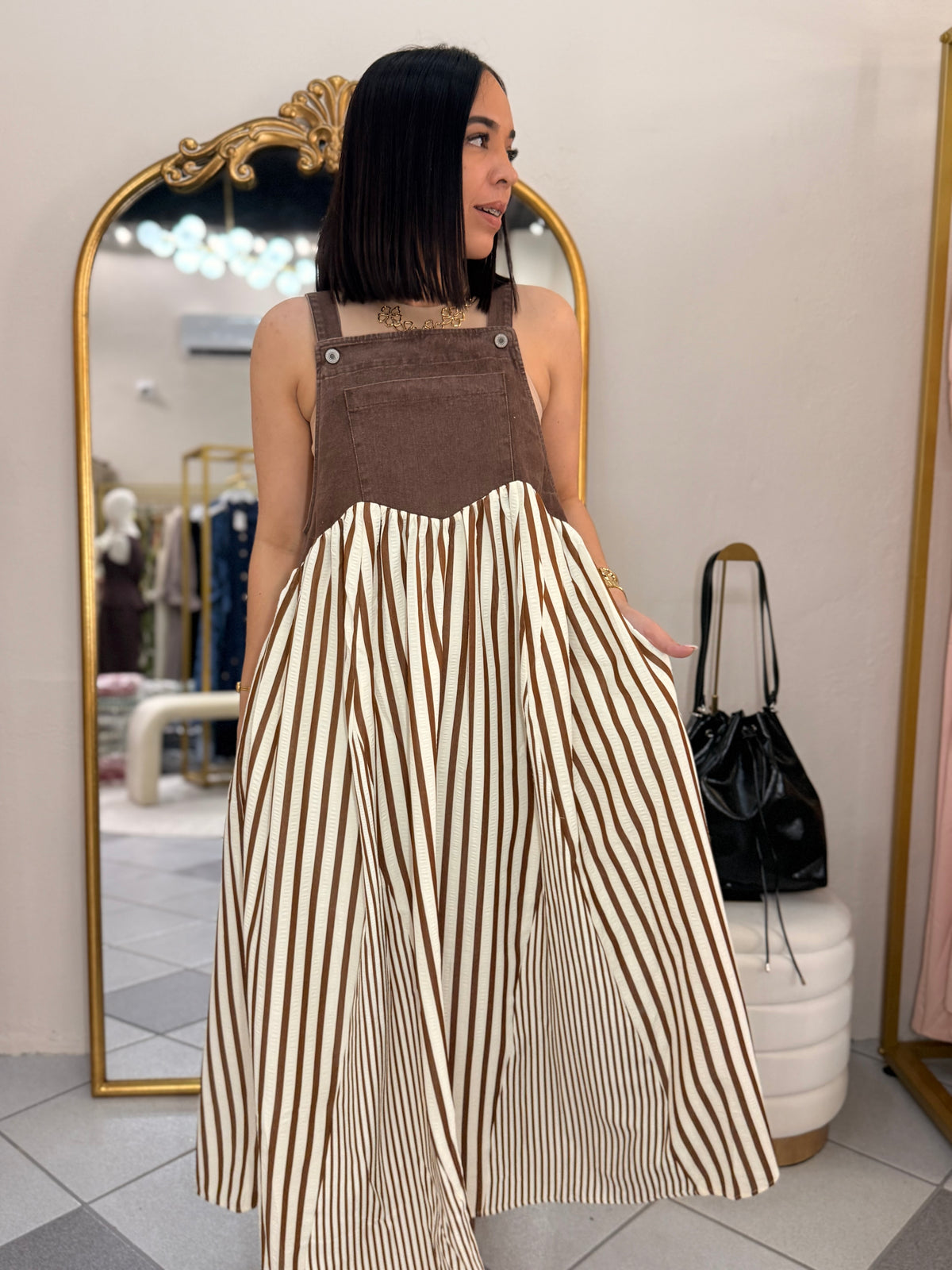KAMILA" BROWN DRESS