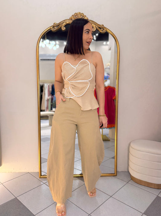 NEISHA " CREMA  BARREL PANTS