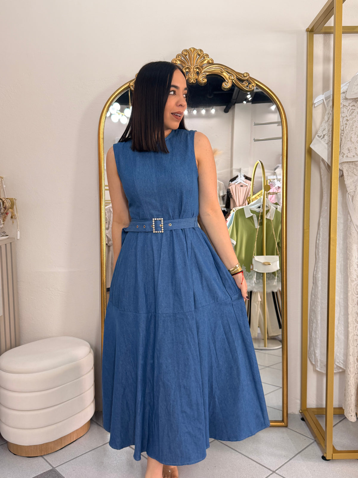 ISAIRA, DENIM DRESS MIDI