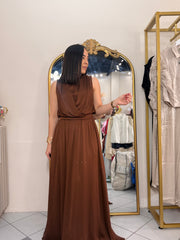 ALEXA" BROWN DRESS