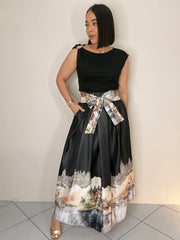 FALDA  MIDI ELEGANTE NEGRA