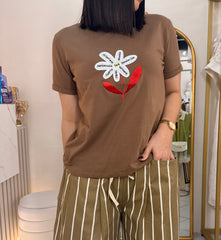 FLOR SOY VICTORIOSA " TSHIRT BROWN