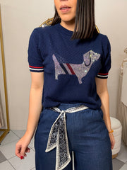 DOG  NAVY TOP