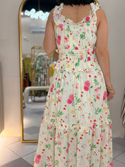 FRUIT IVORY  MIDI DRESS