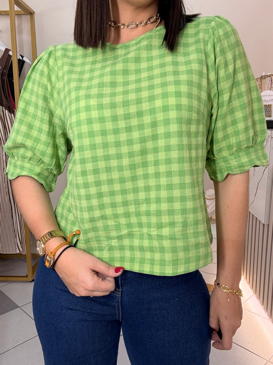 BLUSA VERDE DE CUADROS