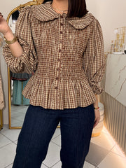 BLUSA CUADROS BROWN
