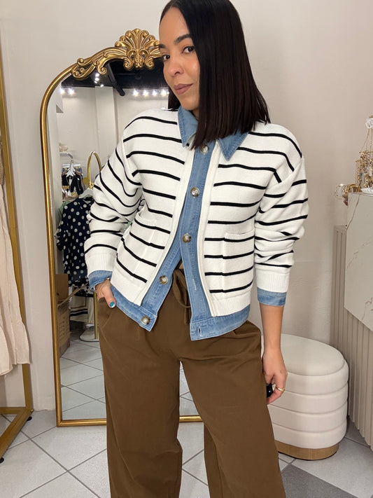 LENY” WHITE  SWEATER
