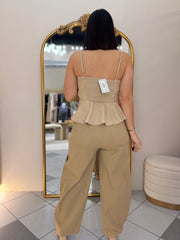 NEISHA " CREMA  BARREL PANTS