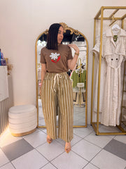 BROWN  PANTALON LINEAS BARREL