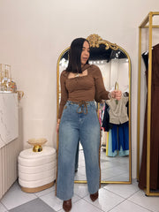VERONICA" JEAN DETALLE LEOPARDO