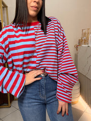 BLUSA LINEA ONE SIZE ROJA/AZUL