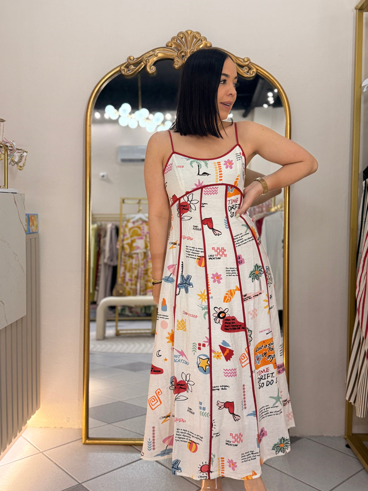 AVANNA”  RED VACACION  DRESS