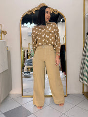 CAMEL POLKA DOT TOP