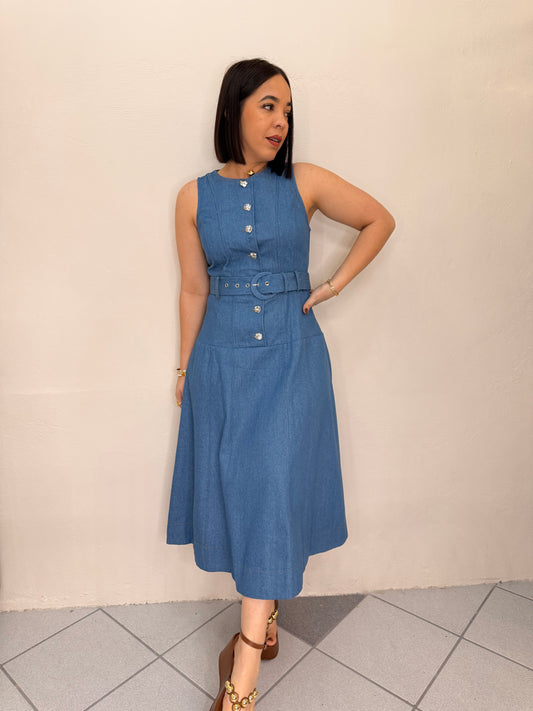 SACHA LIGHT DENIM DRESS