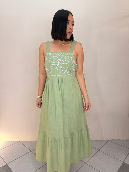 TANAIRI SAGE MIDI DRESS