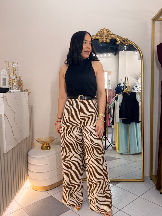 CLAUDI" BROWN JUMPSUIT
