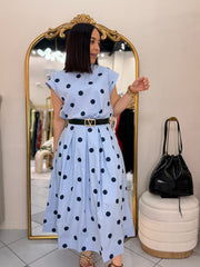AZUL SET DOS PIEZA POLKA DOT