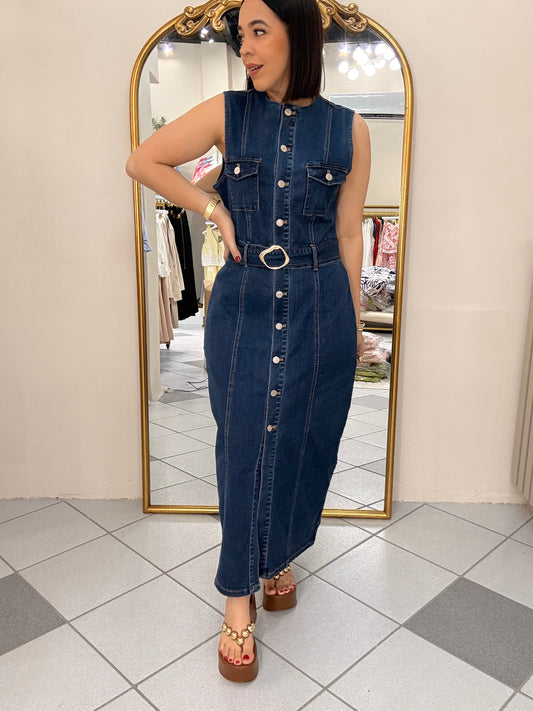 DENIM MIDI DRESS