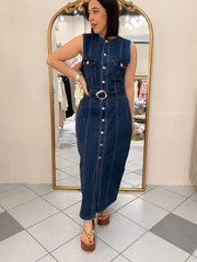 DENIM MIDI DRESS