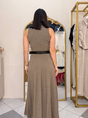 LISA" MAXI DRESS GRIS