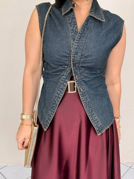 PRE ORDEN KAMILA DENIM DARK TOP LLEGA PARA  20 marzo