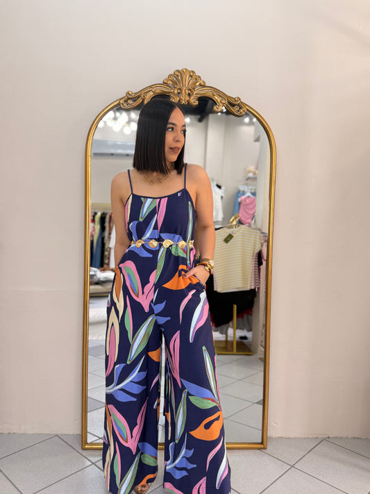 TROPICAL JUMPSUIT NAVY
