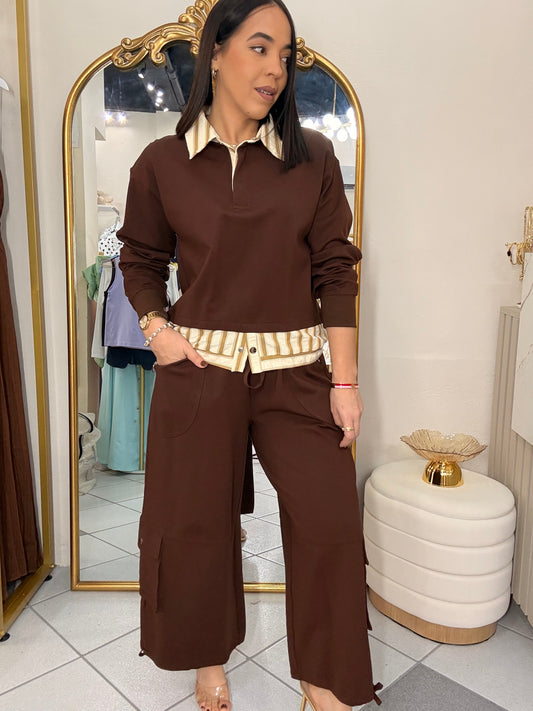 KIRIA" SET BROWN