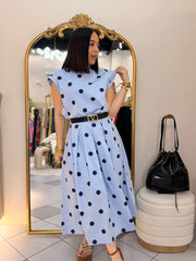 AZUL SET DOS PIEZA POLKA DOT