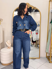 CARLA” DENIM DARK SET JACKET Y PANTALÓN