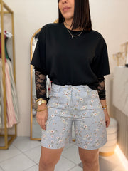FLORAL BLUE  BERMUDA SHORT