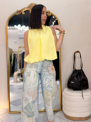 DENIM PRINT PANT