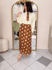 FALDA CAMEL POLKA DOT