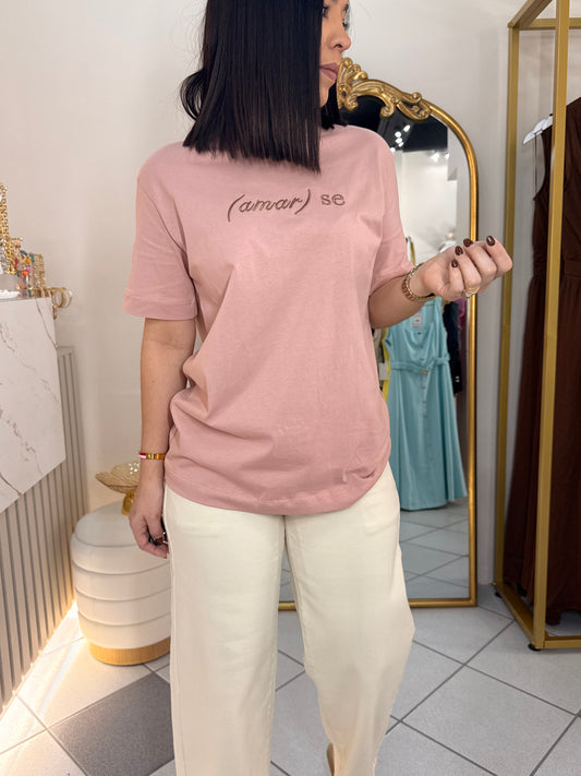 AMAR SE"  OVERSIZE TSHIRT PINK