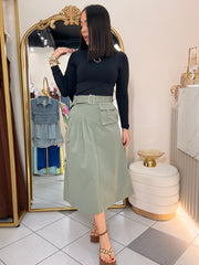 FALDA MIDI SAGE