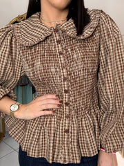 BLUSA CUADROS BROWN