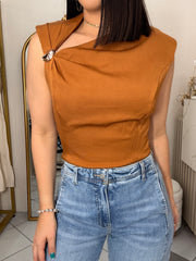 KARINA" CAMEL TOP