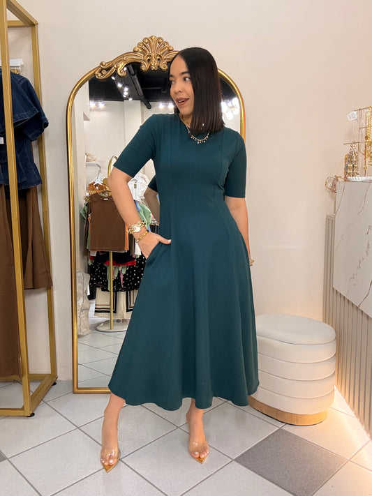 TEAL MIDI DRESS