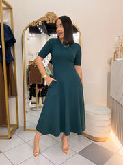 TEAL MIDI DRESS