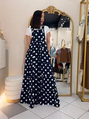 POLKA DOT NAVY JUMPSUIT