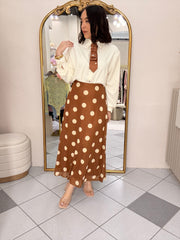 FALDA CAMEL POLKA DOT