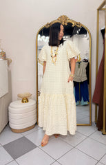 GABI" MIDI DRES CREMA