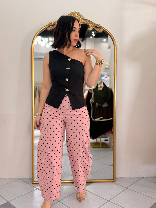 PINK POLKA DOT  BARREl PANTS