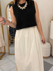 GALILEA, BLACK/BEIGE DRESS