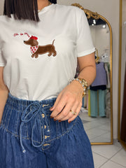 OH LA LA DOG  TSHIRT WHITE
