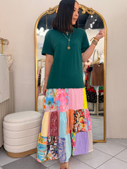 DRESS COLOMBIANO TEAL PARCHOS