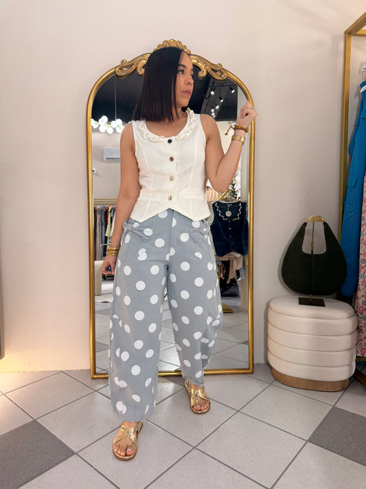 LAZO GREY/WHITE  POLKA DOT JEANS