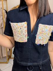 WALESKA"  DENIM DARK SET DOS PIEZAS