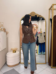 VERONICA" JEAN DETALLE LEOPARDO