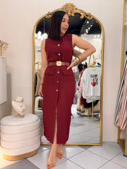 IVY” BURGUNDY DRESS